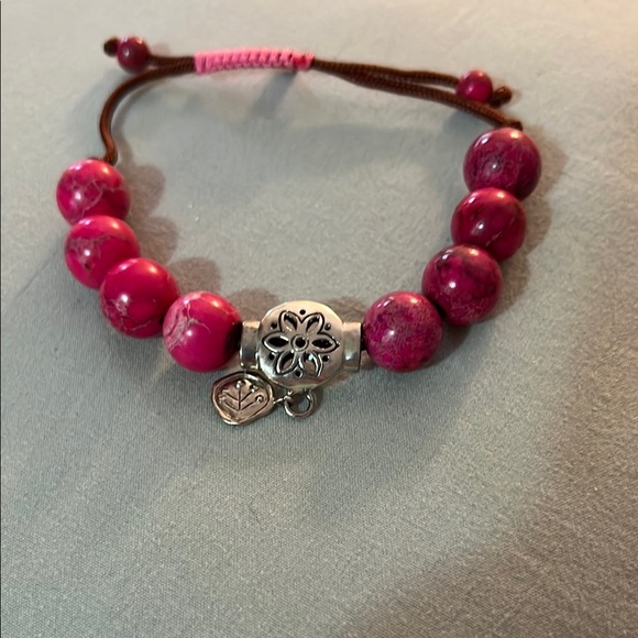 Silpada Jewelry - Silpada Pink Beaded Bracelet with Silver Accents
